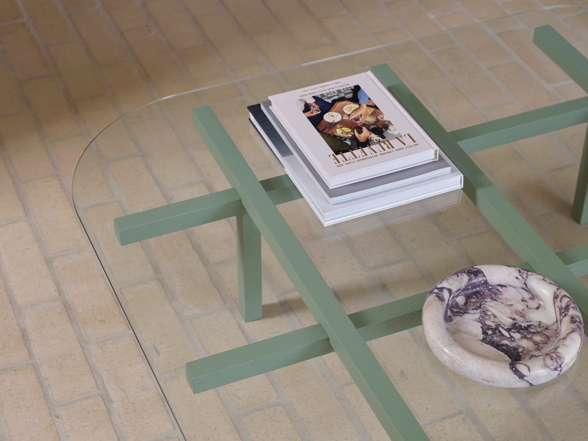 Mast Furniture Sticks Glass Coffee Table