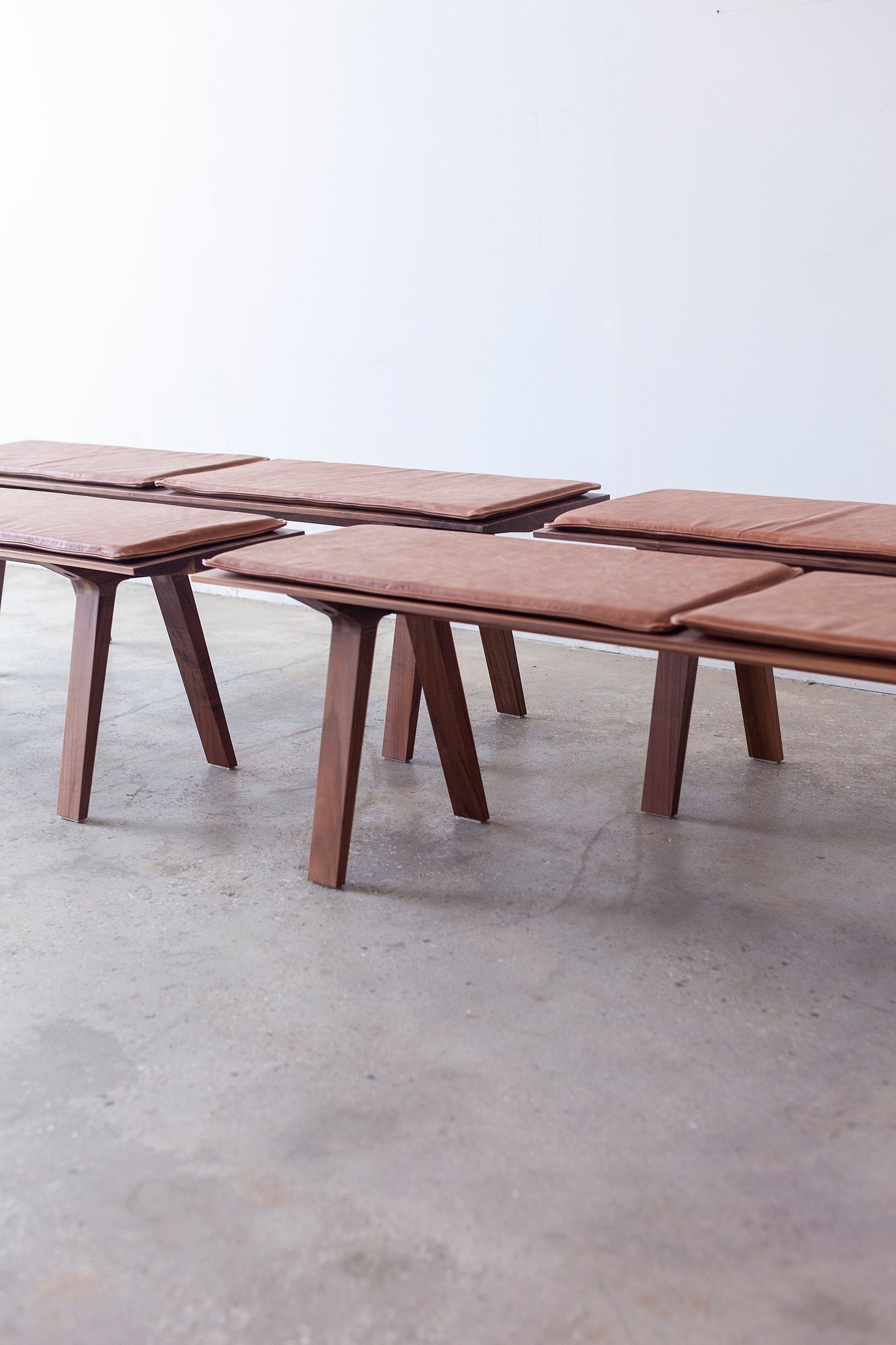 Louis benches in walnut