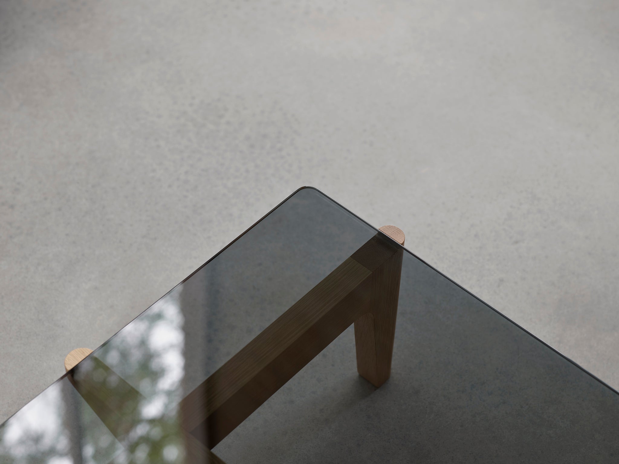 detail of beam coffee table